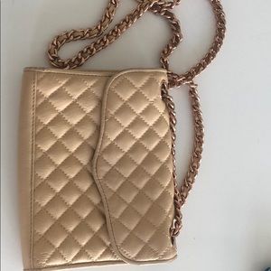 Rebecca Minkoff purse: creme w/ rose gold accents.